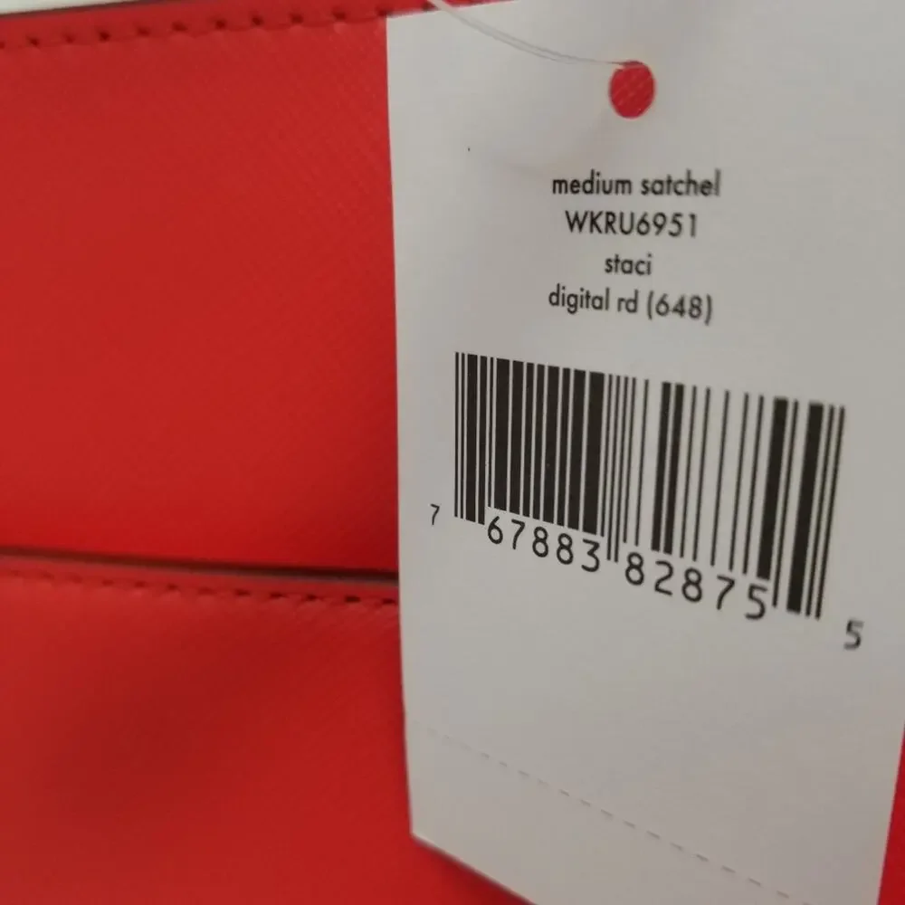 Kate Spade NEW Red Medium Satchel Handbag Zipper Closer‎ Comfortable Women's Bag